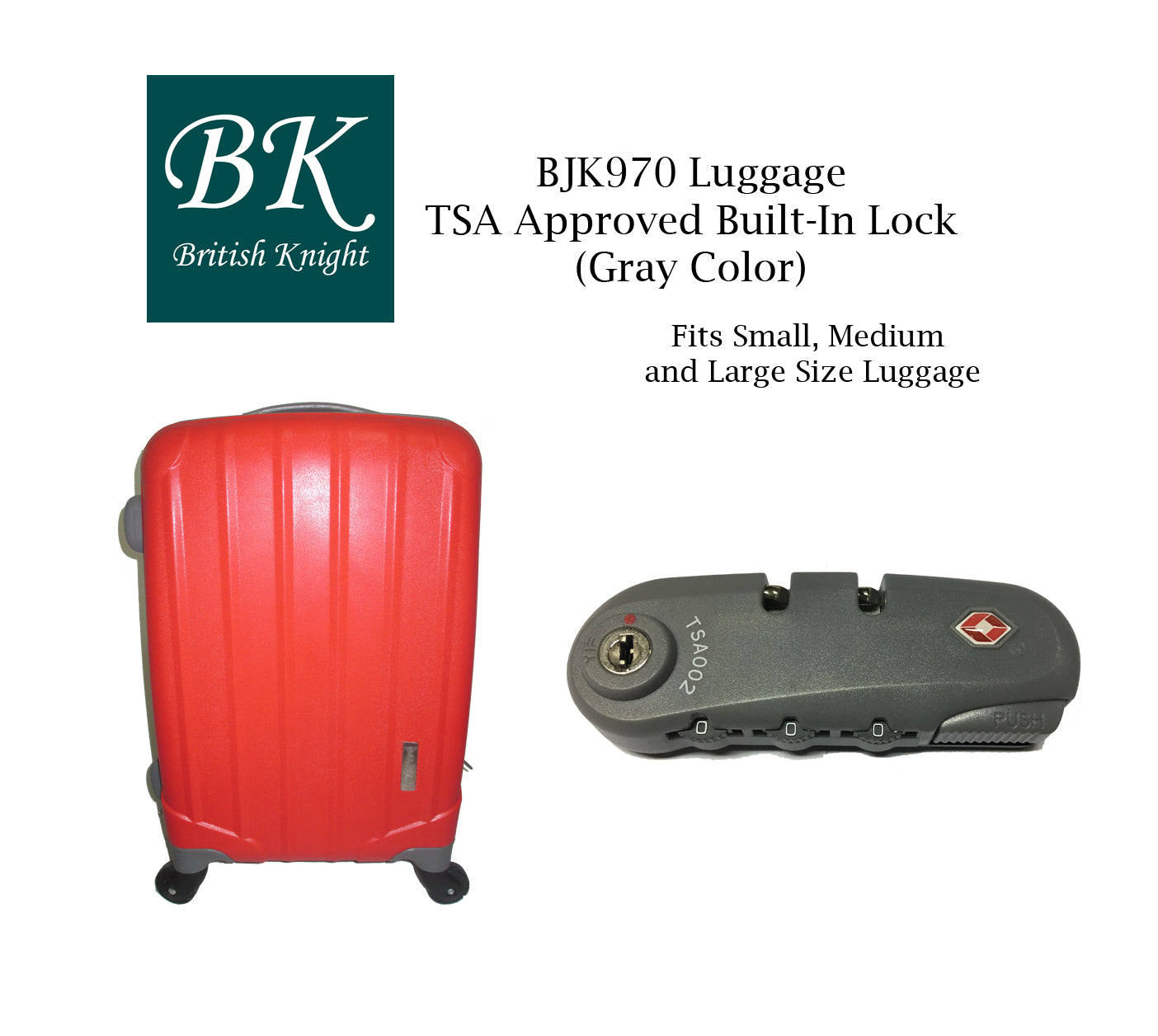 BJK970 TSA Approved Built-In Combination Lock – British Knight